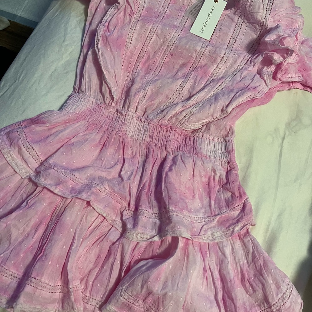 Natasha Mini Dress LoveShackFancy in peony pink size small (s) - Picture 2 of 4